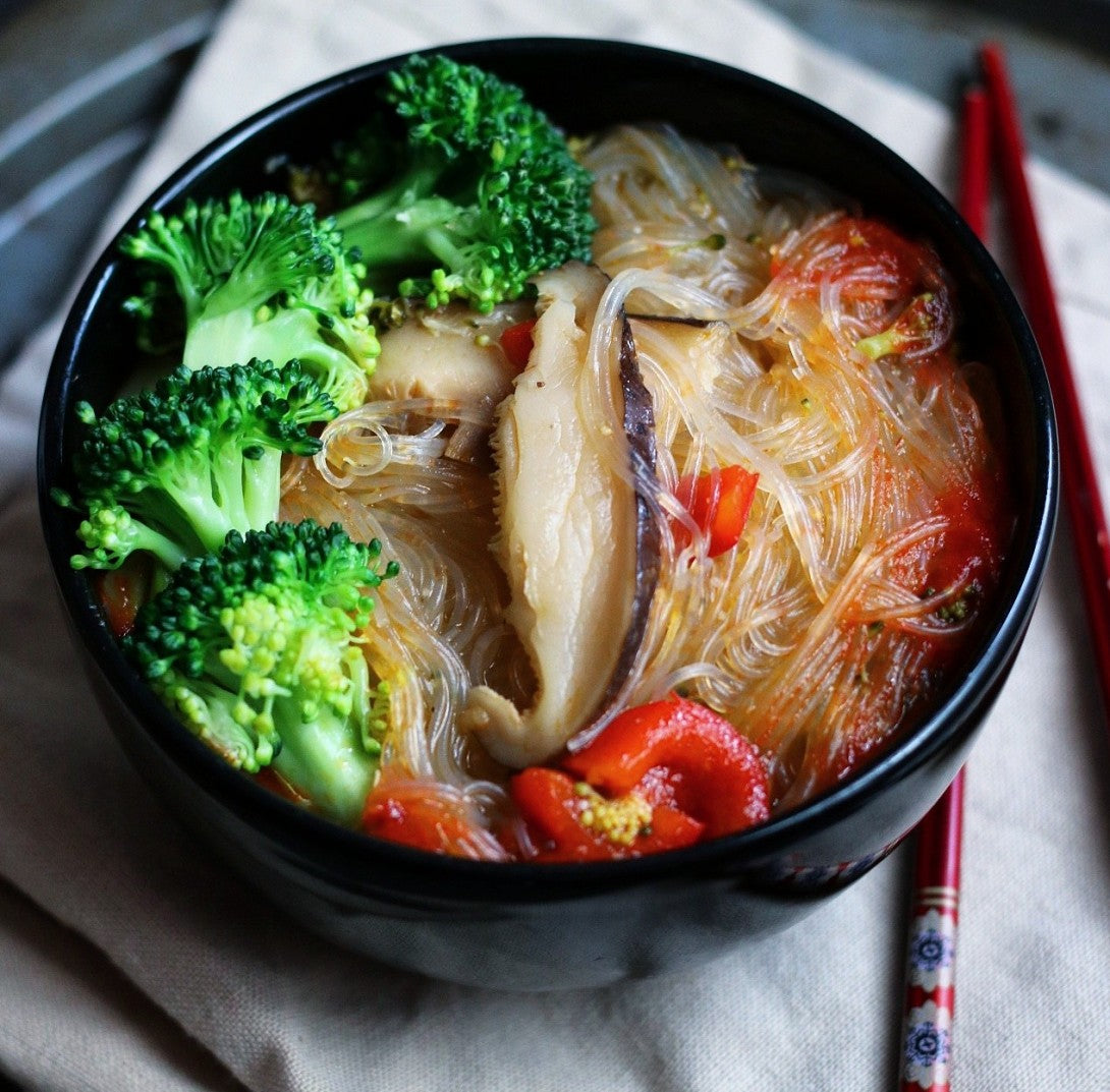 Spicy Harissa Asian-Inspired Noodle Soup