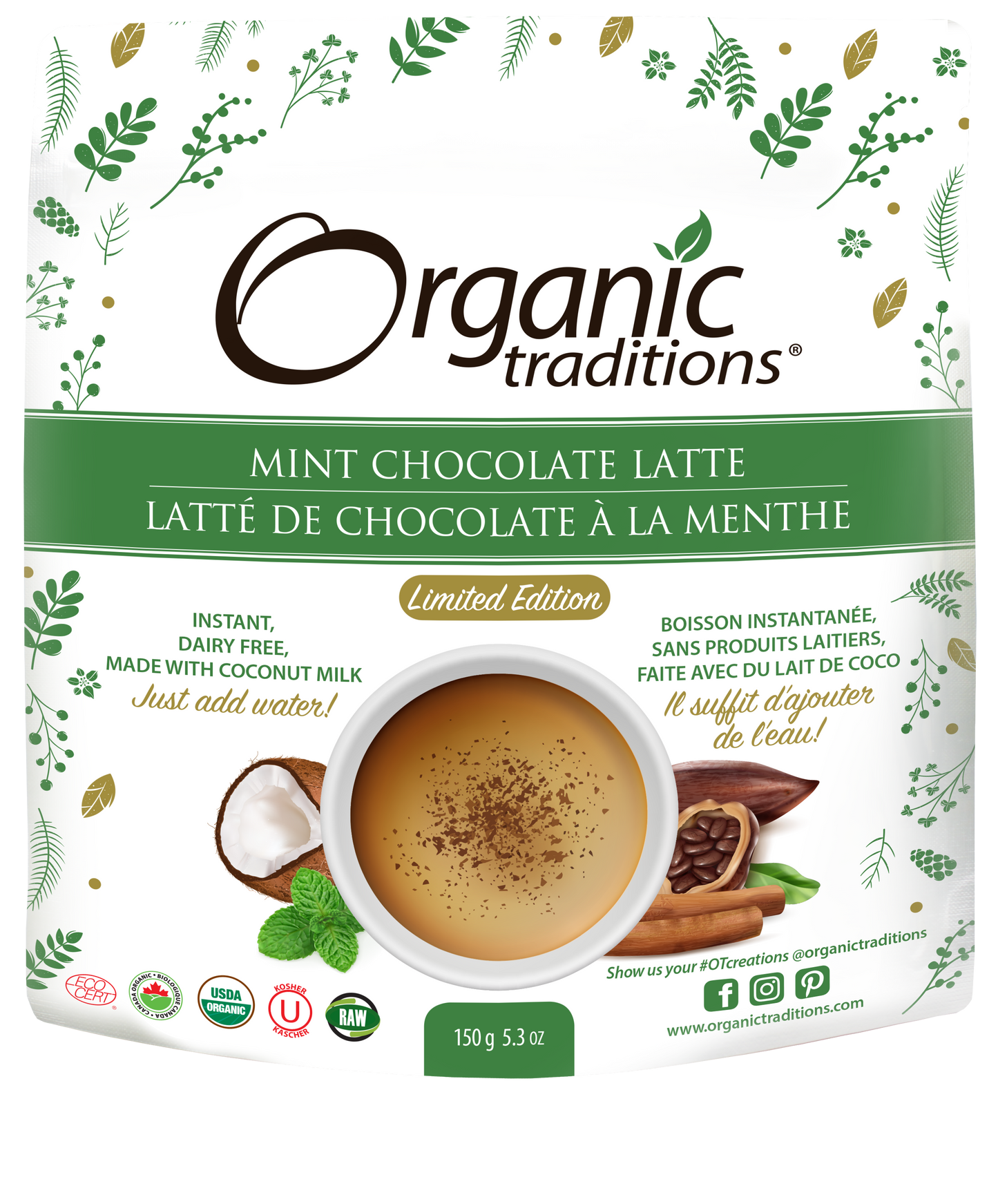 Latte Menthe et Chocolat - Échantillon Deluxe - Organic Traditions