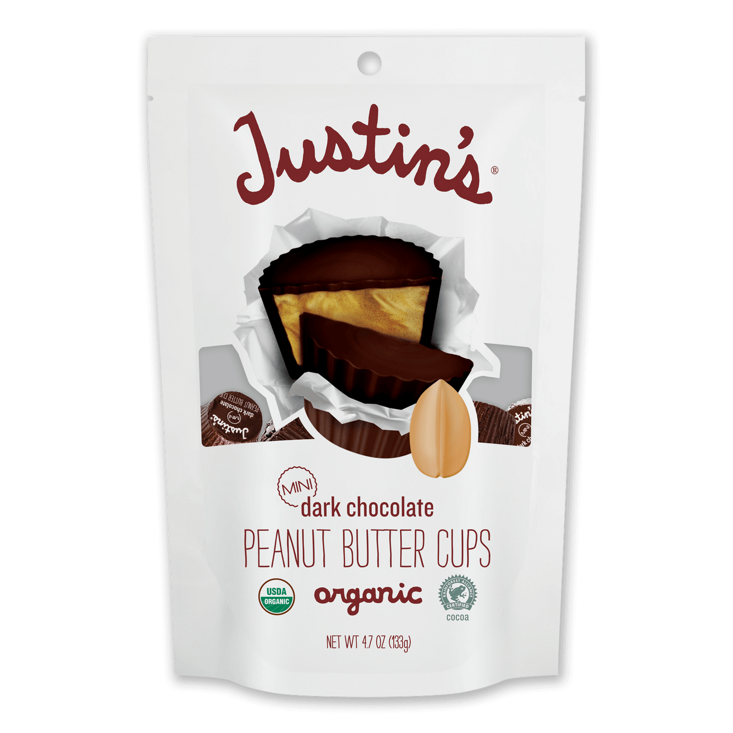 Mini coupes au beurre d'arachides au chocolat noir - Justin's