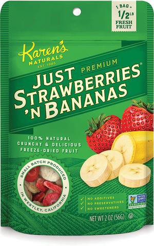 Fruits séchés - Fraises & bananes - Karen's Naturals
